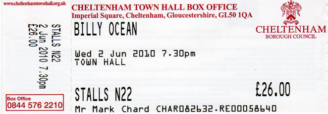 BILLY OCEAN Ticket